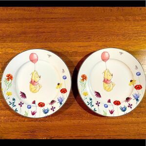 Disney Winnie the Pooh with Flowers Dinner Plates set of 2 NWT